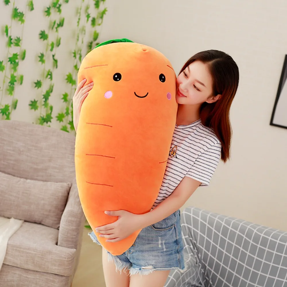 

55/75/95cm Cretive Simulation Plant Plush Toy Stuffed Carrot Stuffed With Down Cotton Super Soft Pillow Lovely Gift For Girl
