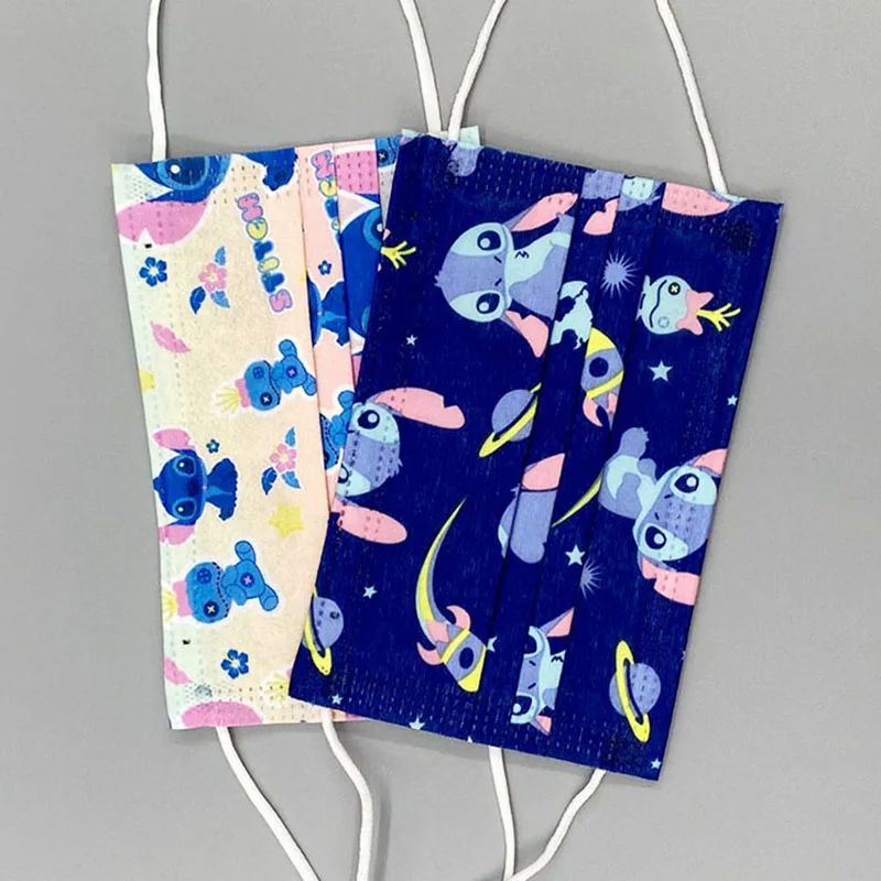 Мультяшная маска Disney Stitch одноразовая 3-слойная защитная детская для лица девочек