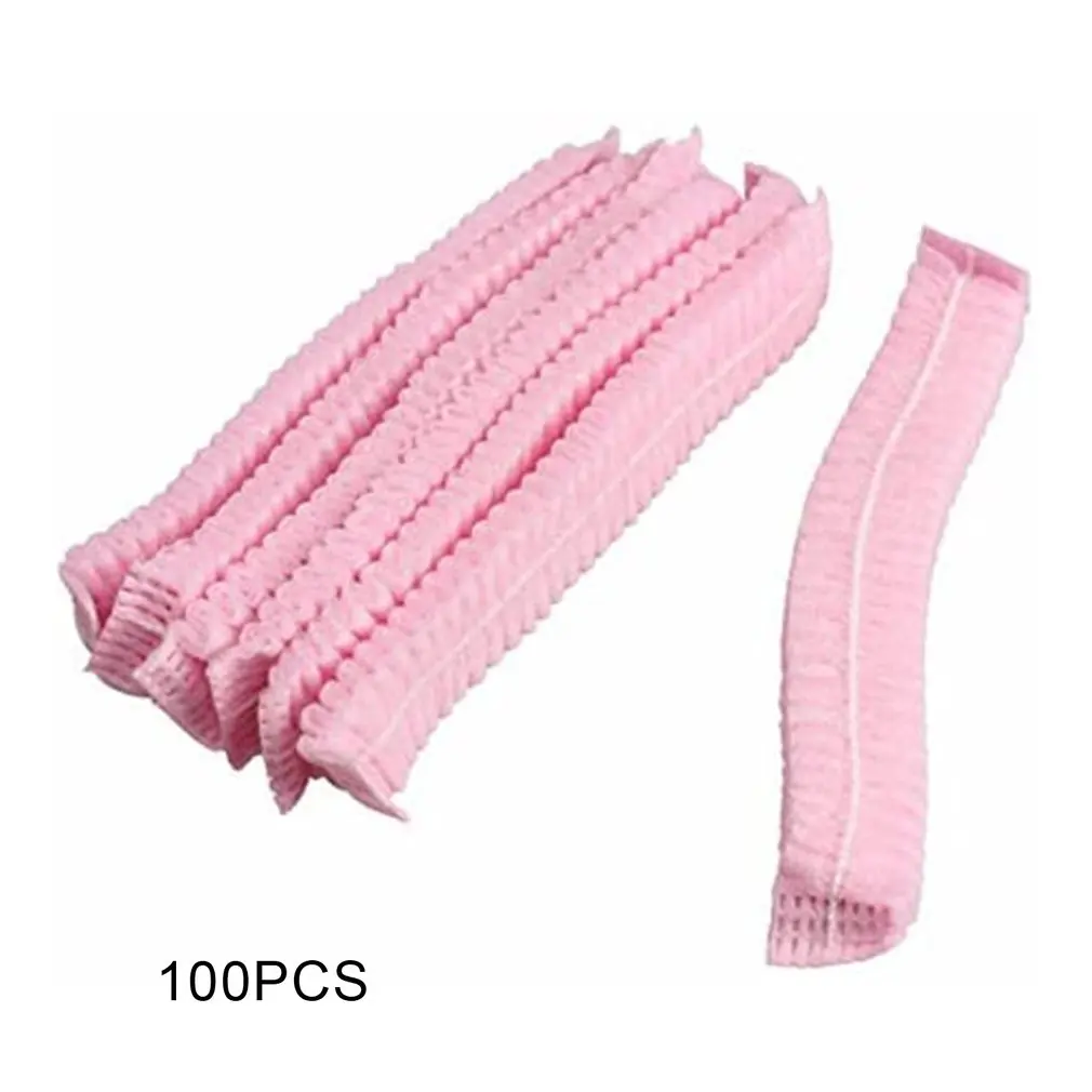 

100Pcs Disposable Hat Round Non-Woven Headgear Dust-Proof Chef Food Factory Workshop Anti-Hair Fall