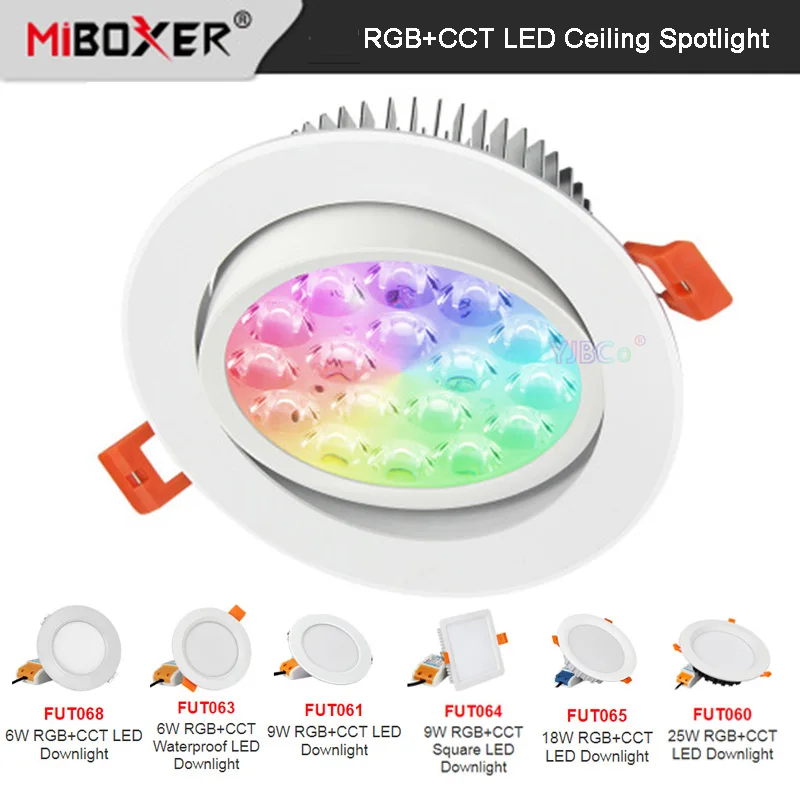 

MiBoxer Smart RGB+CCT Downlight 6W 9W 12W 15W 18W 25W LED Spotlight AC110V 220V Dimmable Ceiling Indoor Lamp