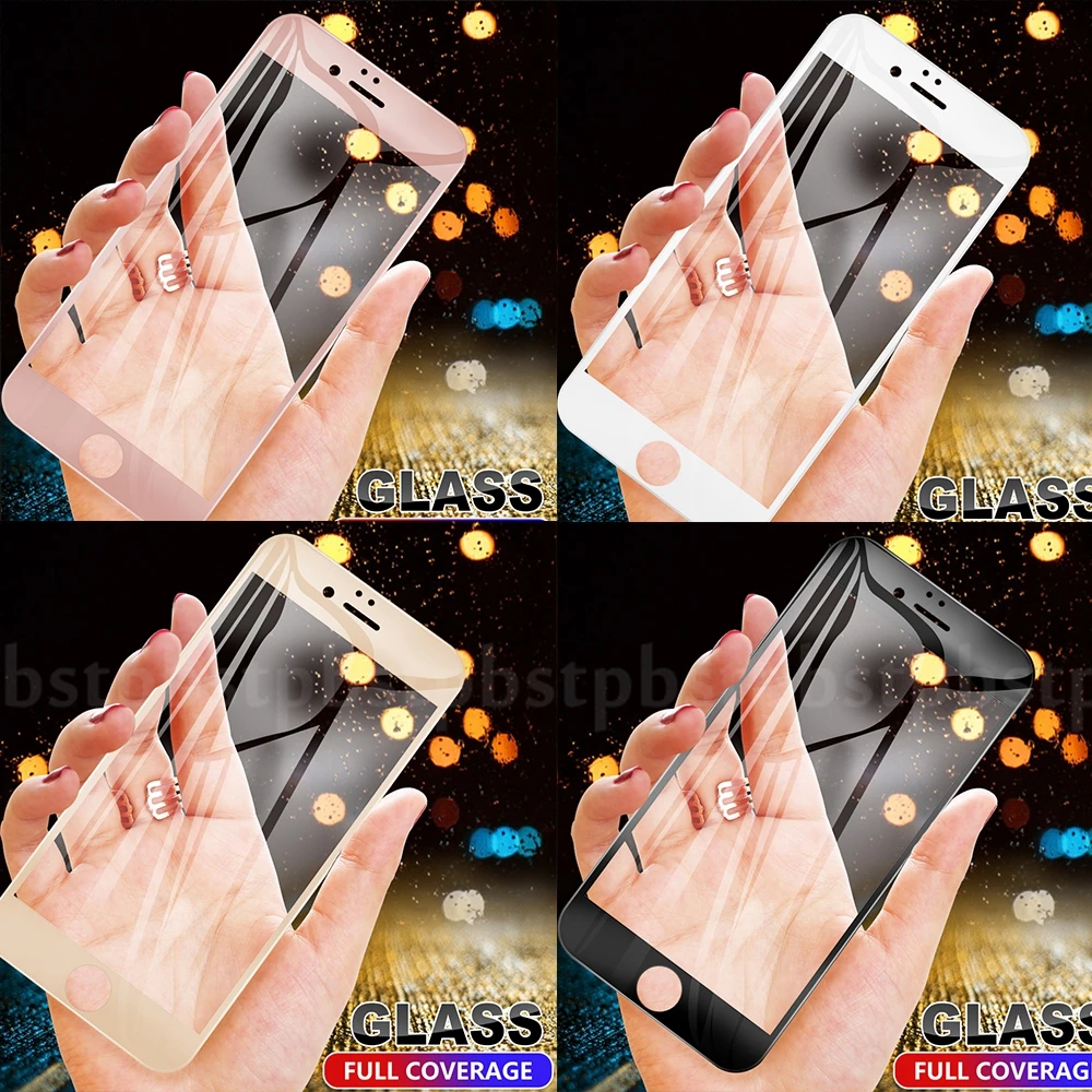 3D 9H полное покрытие закаленное стекло для iPhone 8 7 6 6S Plus 5 5S SE защита экрана