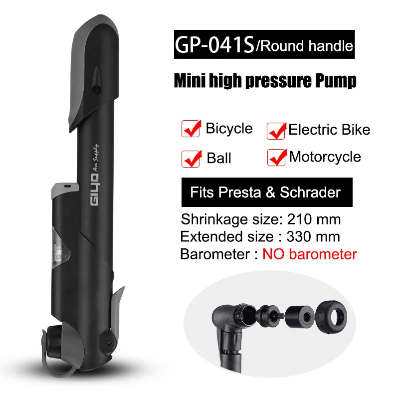 GP041 Black GIYO велосипедный насос, мини ручной насос Schrader Presta с клапаном, велосипедный воздушный насос, игрушечный шарик, насос для шин MTB, аксессуары для горного велосипеда - Цвет: GP041 Black