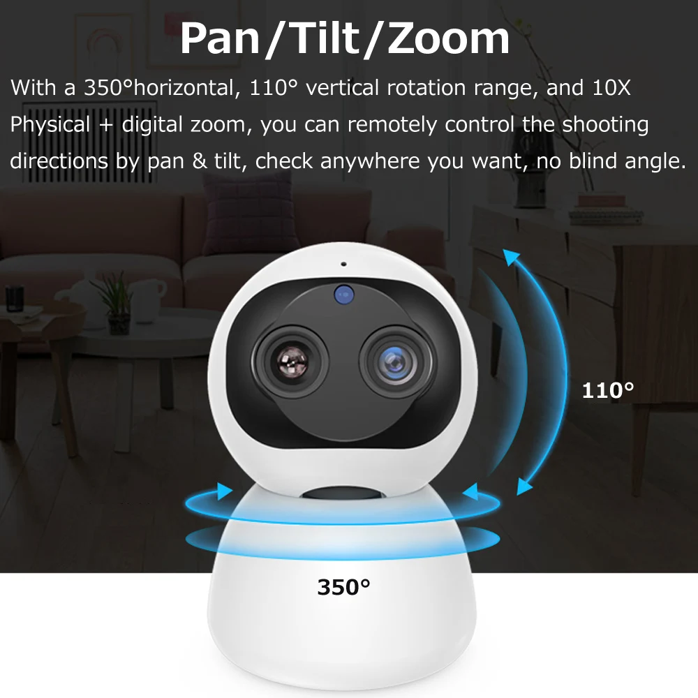 

HD 1080P Indoor WiFi Camera Smart Home Security Surveillance IP Camera CCTV 360 PTZ Monitor Baby / Pet / Nanny / Elder Wi Fi Cam