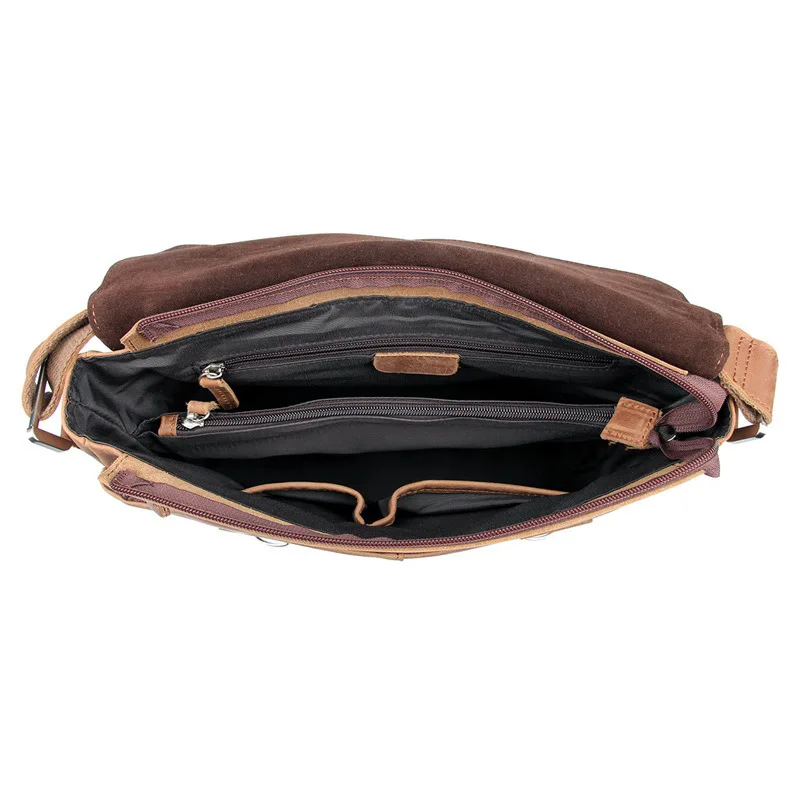 Nesitu High Quality Brown Vintage 100% Thick Genuine Crazy Horse Leather Cross Body Men Messenger Bags Male Shoulder Bag M6002 | Багаж и