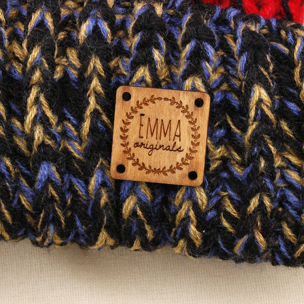 Деревянные Этикетки квадратные деревянные вязаные этикетки