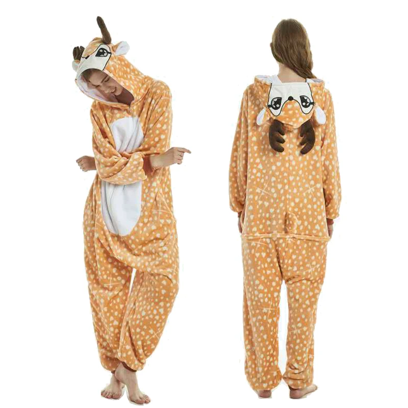 Единорог пижамы onesie женские кугуруми панда зимняя Фланелевая пижама Кигуруми
