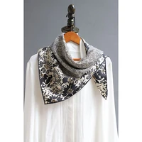 100 natural silk mulberry scarf silk scarf 9090cm designer silk scarf hand rolled edges foulard en soie luxe