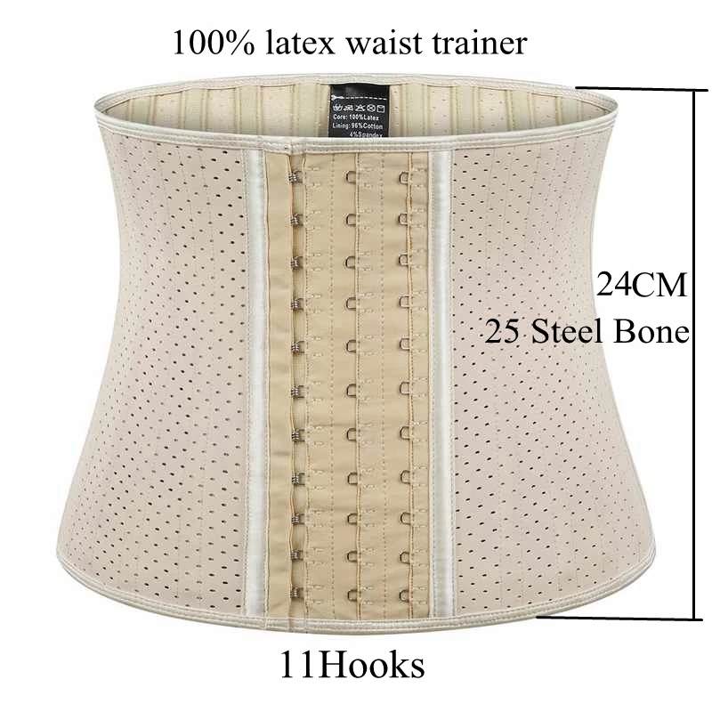 

XXS-6XL Waist Trainer Colombian Fajas 100% Latex Corset 25 Steel Bone Shape Wear Women Curver Shaper Cintura Cincher Girdle Belt