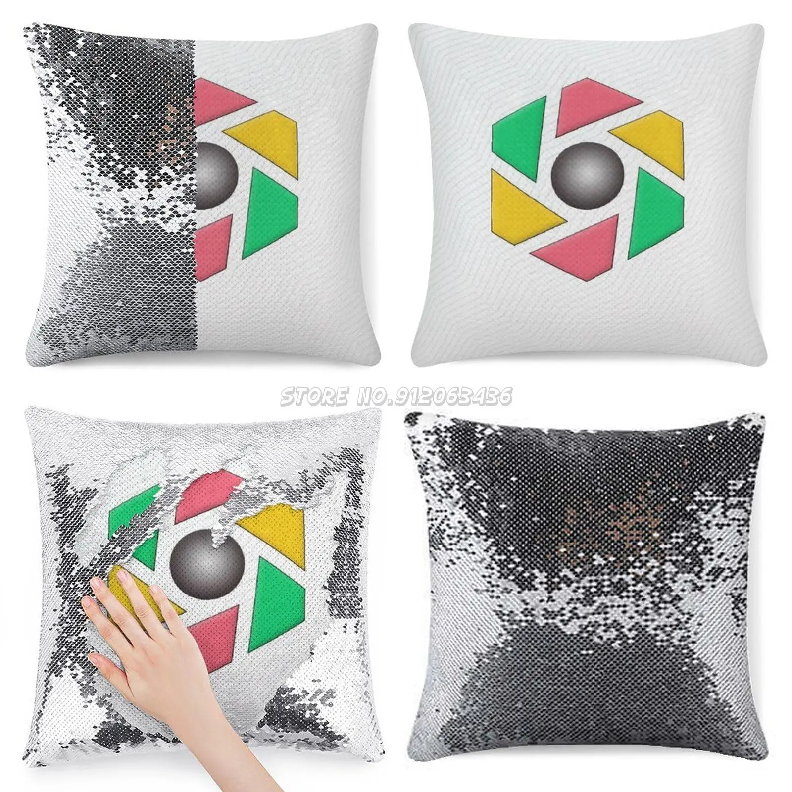 Наволочка с блестками для дивана 40 х40 см | Дом и сад