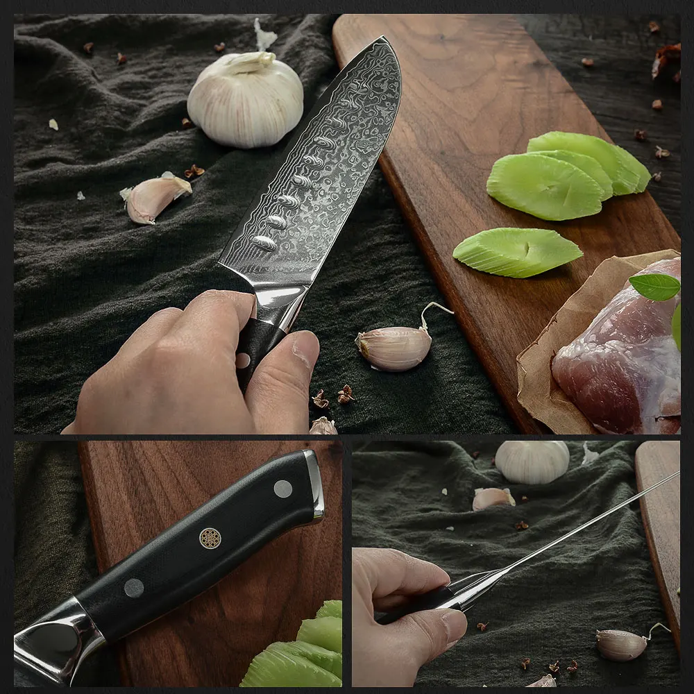 MUZ дамасский стальной нож 6 шт. набор из высокоуглеродистой стали японские