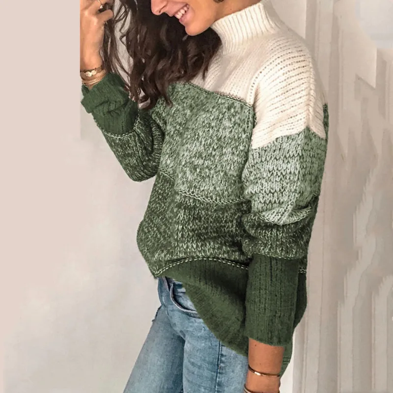 Autumn Winter Mixed Color Sweaters 