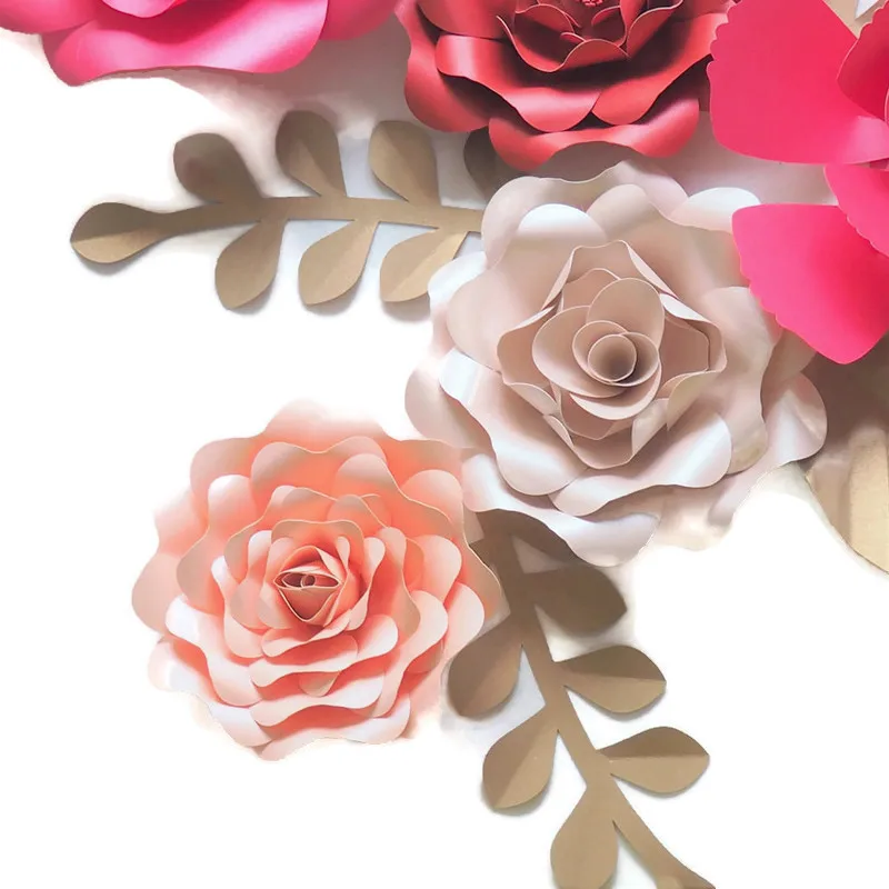 diy gigante papel flores pano de fundo artificial papel artesanal rosa pecas mais 06