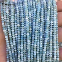 mamiam natural dominica larimar faceted rondelle charm beads 2x3mm 3x4mm loose stone diy bracelet necklace jewelry making design