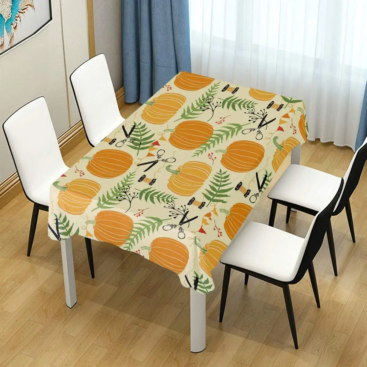 Rectangular Love Thanksgiving Pumpkin Autumn Tablecloth Part