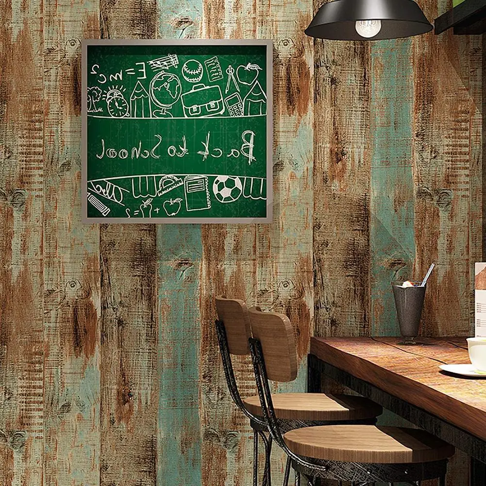 

1pc Diy Self-adhesive Multicolor Wood Grain Paper Home Environmentally Material Friendly And Wall Pvc Decoration Safe I7H0