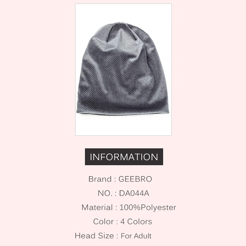 Geebro Шапочка-бини для взрослых шерсть шляпа осень-зима теплая шапка шапочки