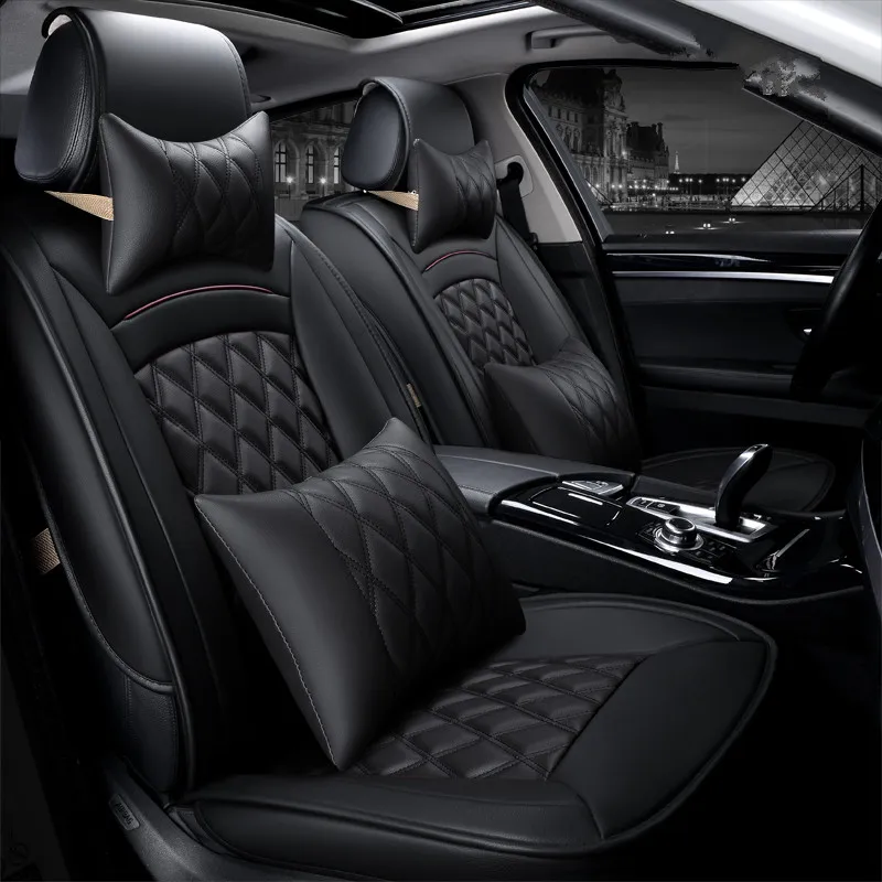 Чехлы на сиденья автомобиля кожаные бежевые красные Черные Водонепроницаемые