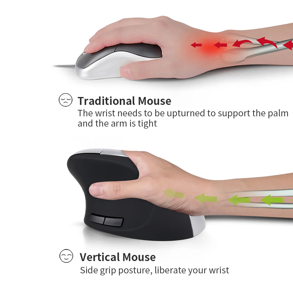 6D Проводная оптическая мышь 2 4 ГГц беспроводная/Проводная вертикальная USB для
