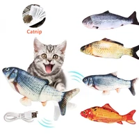 pet soft electronic fish shape cat toy electric usb charging simulation fish toys funny cat chewing playing supplies