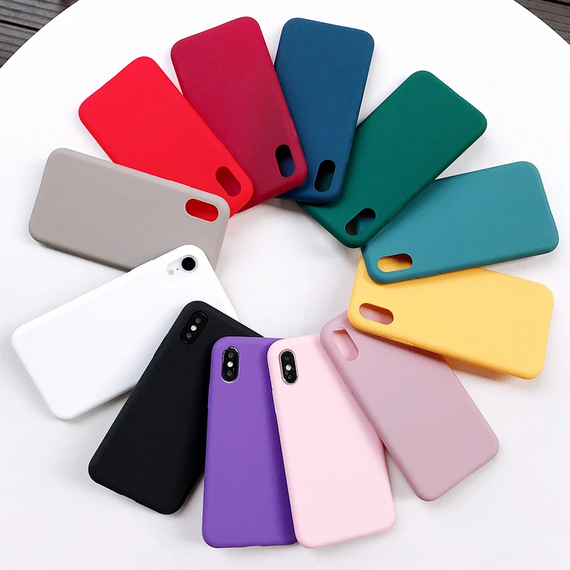 Силиконовый мягкий чехол для apple iphone 11 pro max 6s 6 7 8 plus однотонный карамельный цвет se