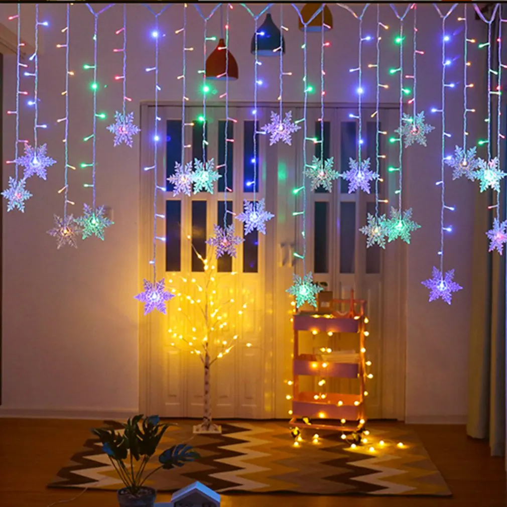 

New LED Snowflake Fairy String Curtain Window Light LED Starry Christmas String Lights For Christmas Wedding Party Decor