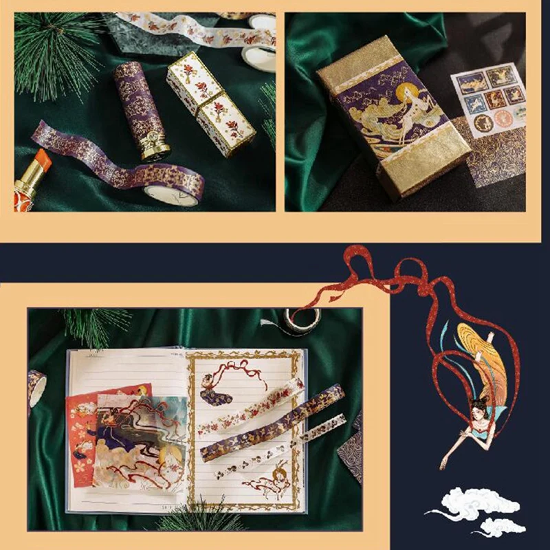 

20 Pcs/Set Retro Chinese Style Masking Washi Tape Set Decorative Adhesive Tape for Diy Scrapbooking Sticker Label