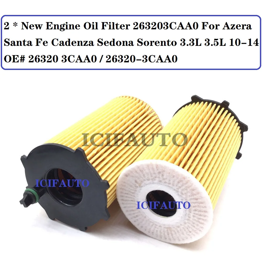 Новый масляный фильтр двигателя 263203CAA0 Для Azera Santa Fe Cadenza Sedona Sorento 3.3L 3.5L 10 14 OE #26320 3CAA0 /