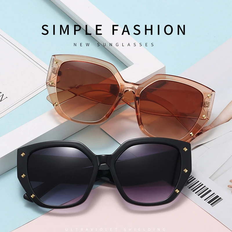Новинка 2021 модные трендовые солнцезащитные очки женские в большой оправе