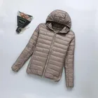 Зимние размера плюс 5XL женские Сверхлегкий тонкая пуховая куртка с капюшоном на белом утином пуху куртки теплое пальто Портативный парка