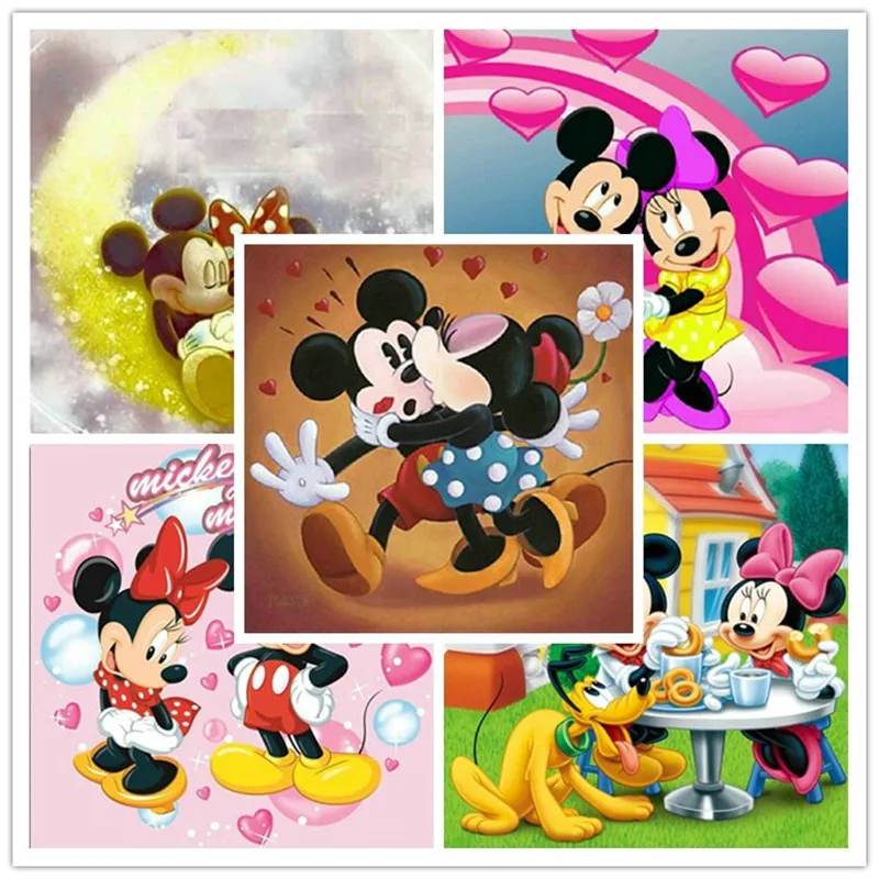 

Full Square Drill Embroide 5D Diamond Painting "Cartoon Disney Mickey Mouse Couple" Embroidery Cross Stitch Mosaic Home Decor