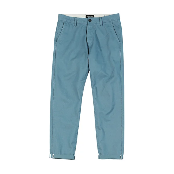 slate blue Мужские классические брюки SIMWOOD, однотонные простые брюки из-ного хлопка, брендовая одежда высокого качества, новая модель 190435 на осень - Цвет: slate blue