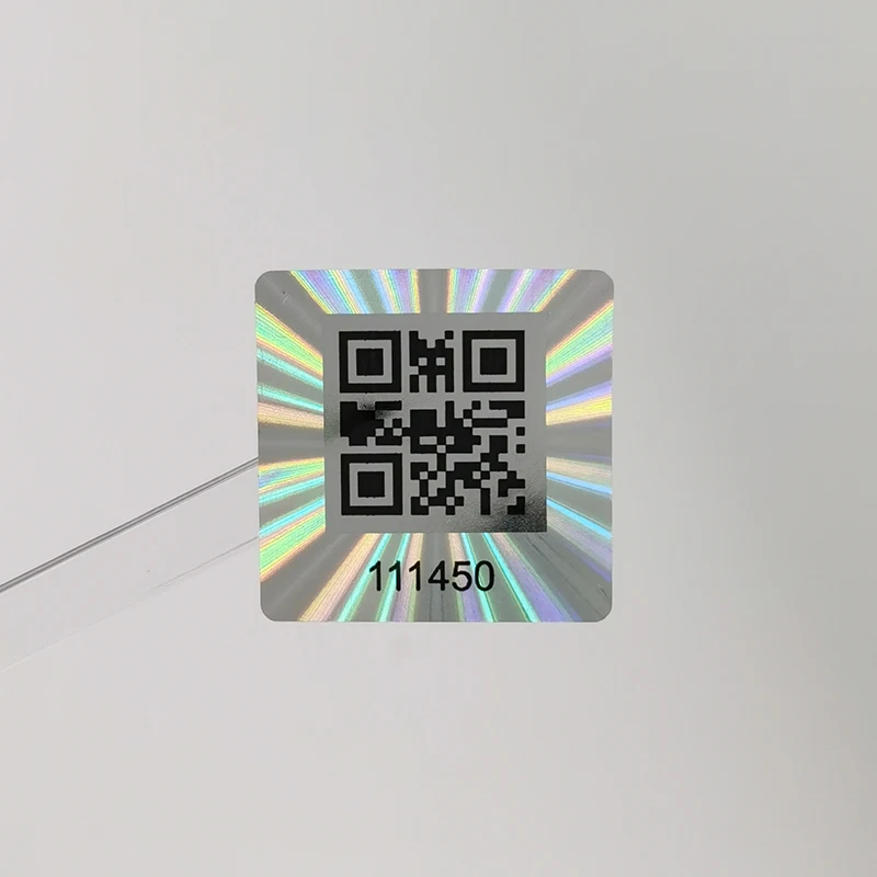 25x25mm 1000pcs Holographic QR Code Sticker, void Tamper Evident, Authentic  Laser Security Label, Unique number，Customized