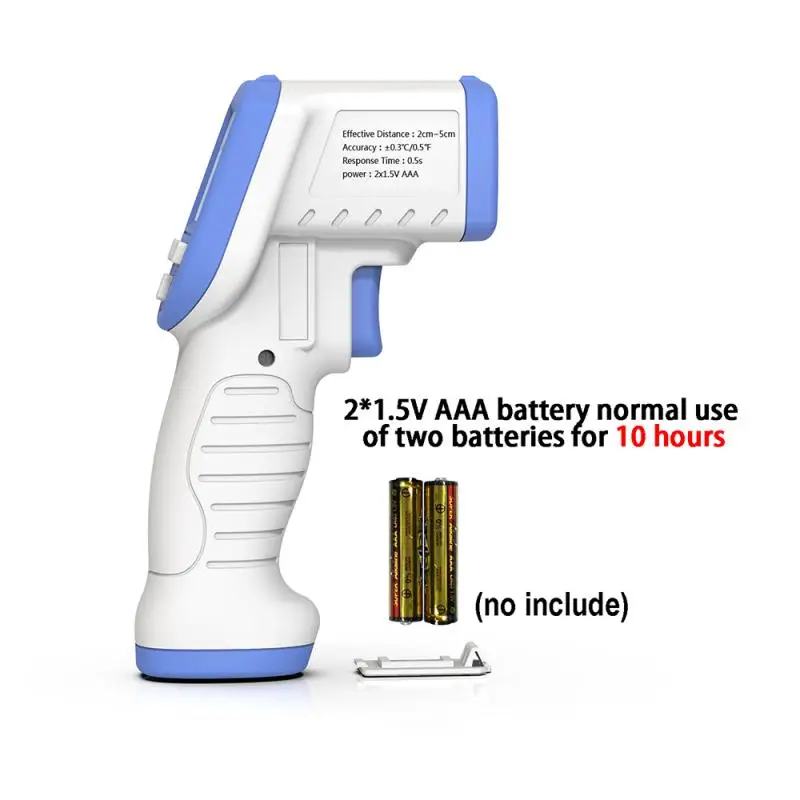 Инфракрасный термометр LCD трехцветный Фон цифровой дисплей Бесконтактный + 2