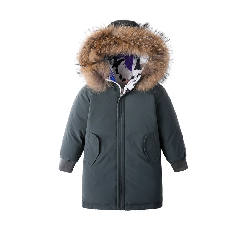 New kids MQ1901 Winter Children's duck down Outerwear&ampCoats baby girls boys printed warm Down jackets coat with cap | Детская