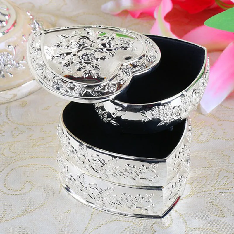 Creative European Style Retro Multi-Layer Rotating Jewelry Box High-End Exquisite Desktop Storage Heart-Shaped Jewelry Box