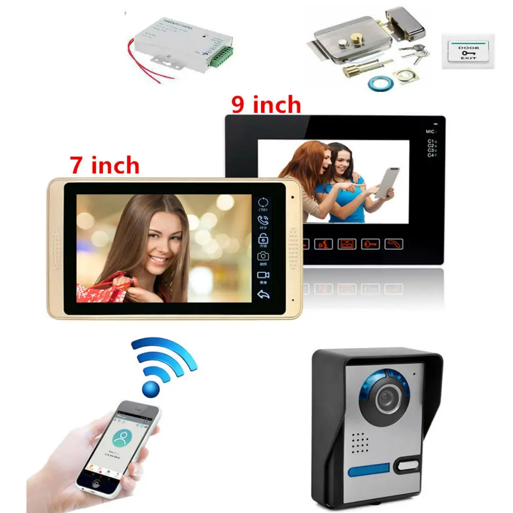 

7 Inch Wired wifi Video Door Phone Intercom System with IR-CUT Rainproof Outdoor Wired Doorbell Camera,Support APP Remote unloc