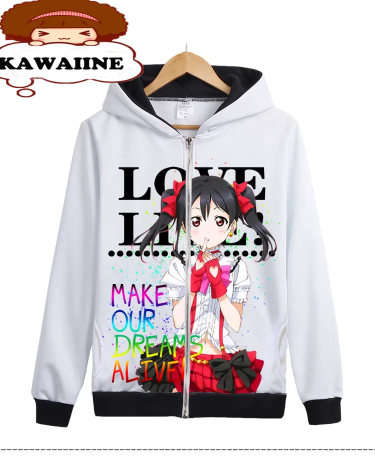 Love Live! Школьные idol проект Minami Kotori Нико негабаритных Аниме Толстовка Белый Мужские