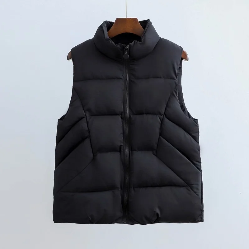 Winter Coat Jacket New Women's All-match Korean Version of Pure Color Sleeveless Casual Loose Down Cotton Short Ladies Waistcoat