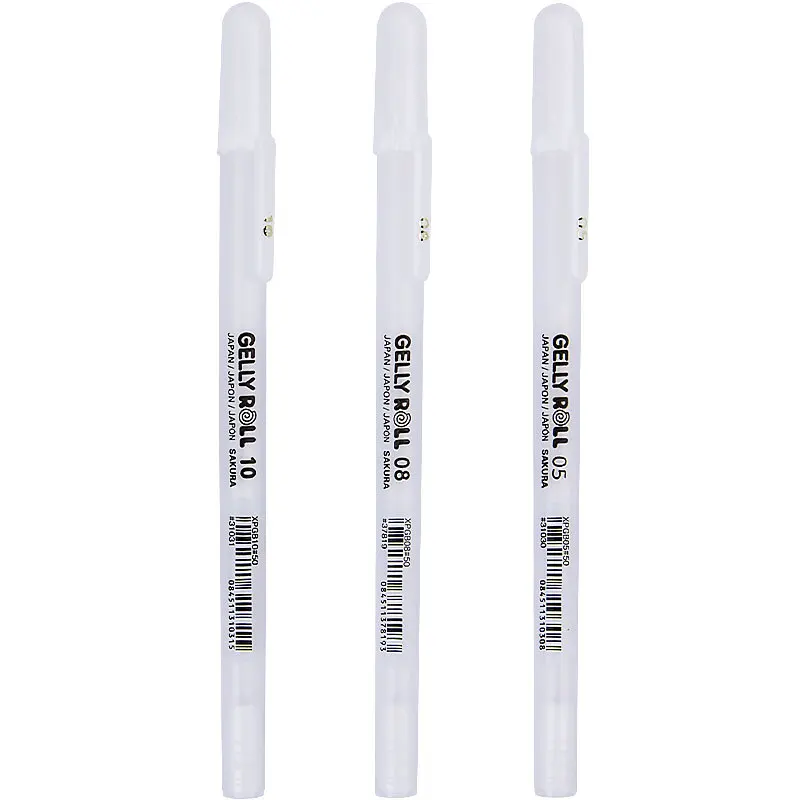 

Cherry Blossom White High-Gloss Pen Painting Threaded Cartoon Design Brightening Gold Handmade DIY Black Card Special Brush