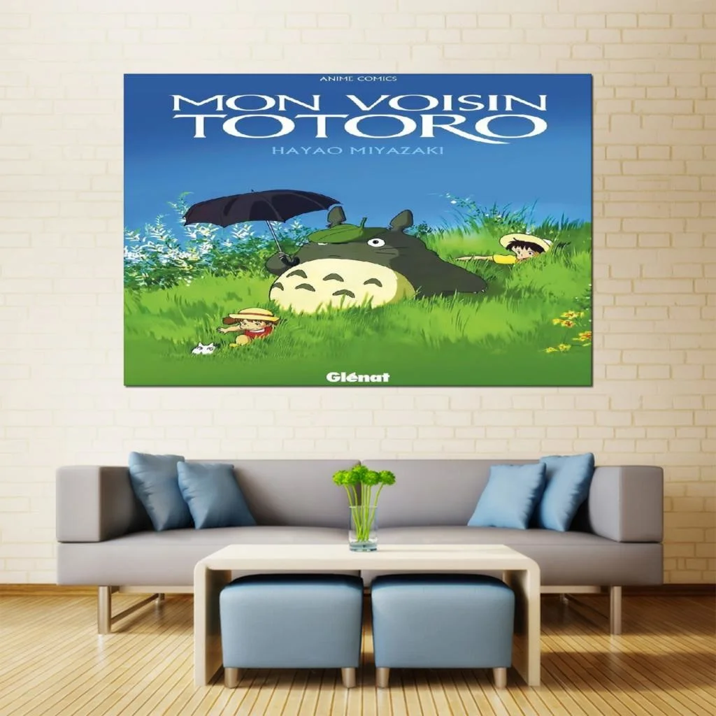 Милая Картина на холсте Тоторо Миядзаки Хаяо настенное искусство подвесная