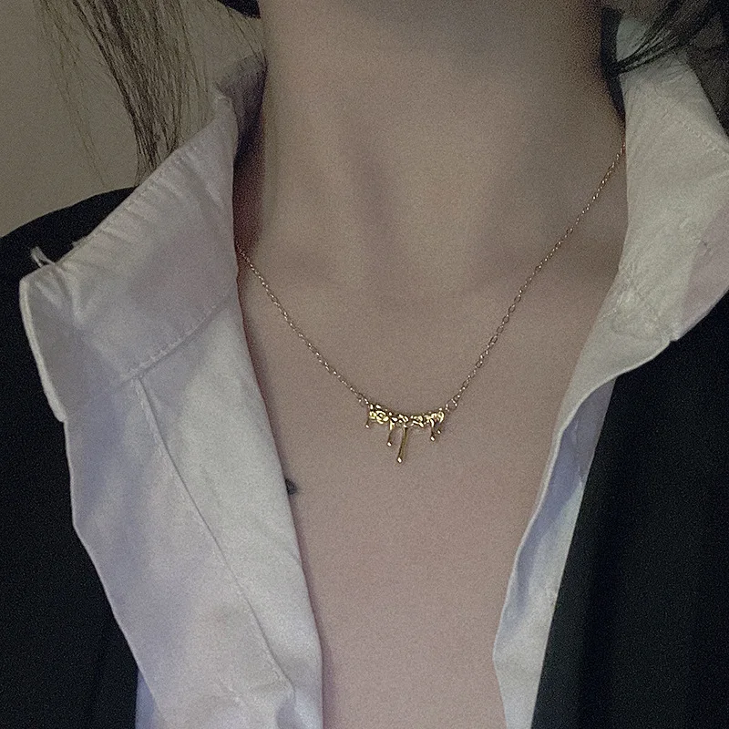 

Irregular Lava Necklace For Women Charms Body Chains Korean Fashion Vintage Wedding Accessories Designer Jewelry Femme Gift 2021