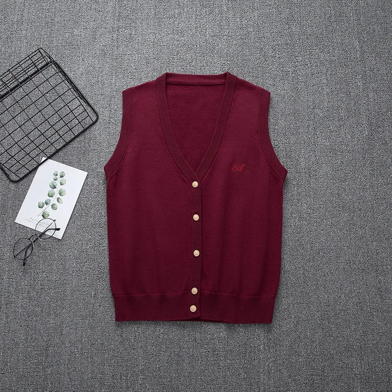 School Jk Uniform Sweater Vest Sleeveless Waistcoat For Girls Boys Cosplay Halloween Winter Anime 8 Colors Knitting Coat | Тематическая