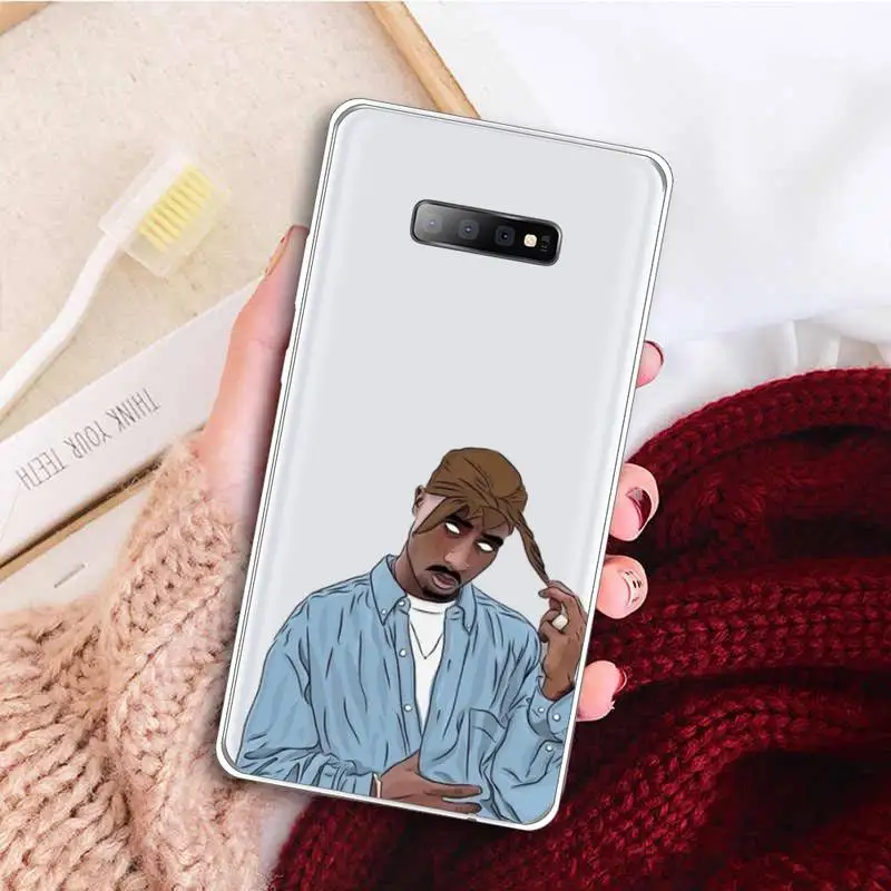 

Rapper 2pac singer fashion Phone Case Transparent For Samsung Galaxy A71 A21s S8 S9 S10 plus note 20 ultra