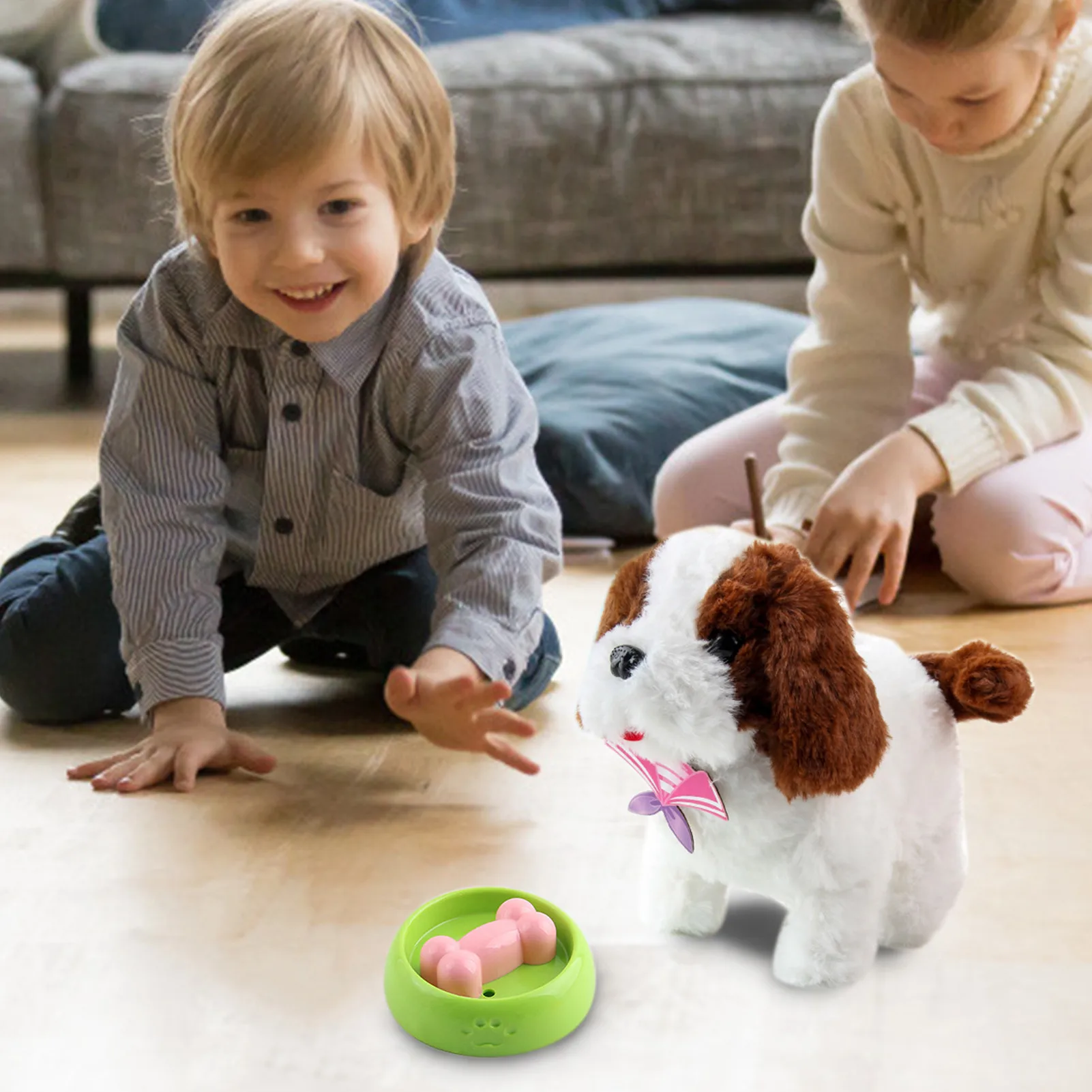 

Электрическая игрушка, мягкая плюшевая ходячая светящаяся собака-лай, кролик, забавная имитация движущегося успокаивания, детские игрушки ...