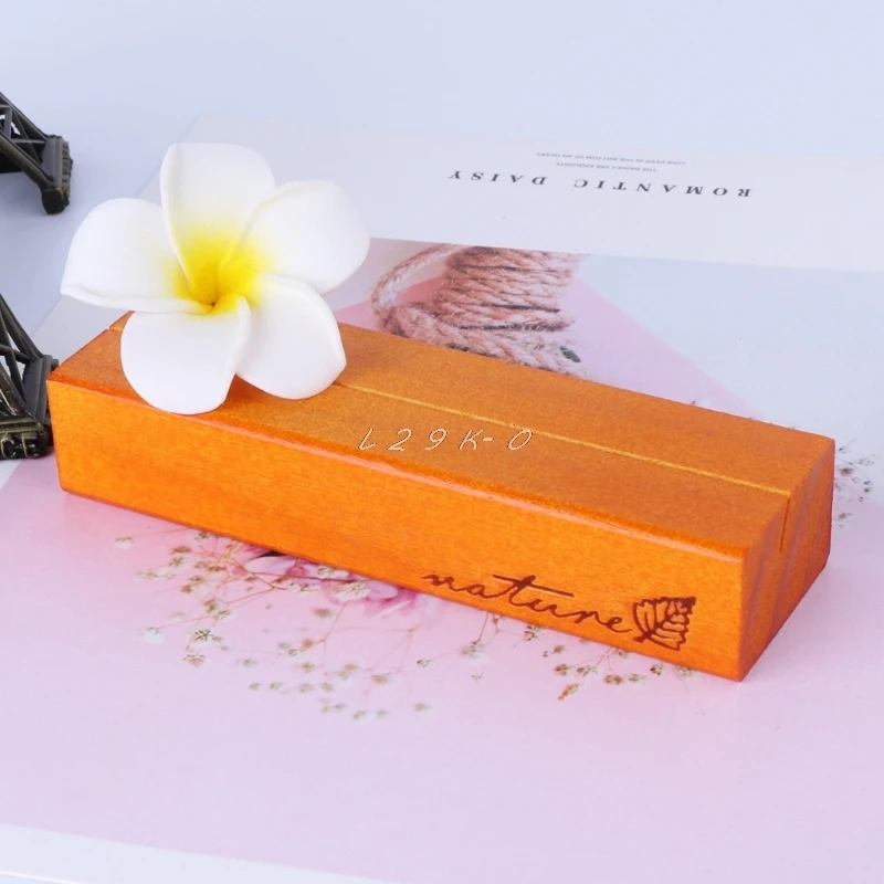 Держатель для карт из натурального дерева блок скрепки бумаги фото зажим Стенд