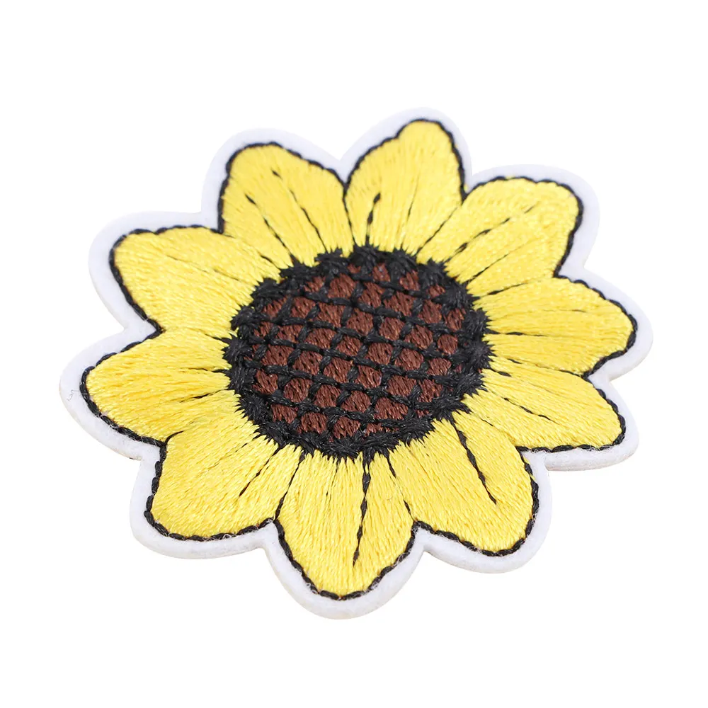 Подсолнух Дизайн Футболка вышитый патч странные вещи аппликация Железная На