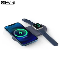 gtwin 2 in 1 magnetic wireless charger holder storage charging base for iphone 12 pro max iwatch silicone stand charger dock