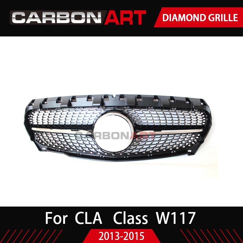 Передняя Алмазная решетка для гриля CLA Class W117 Cla180 Cla 2013 Cla260 Cla300 серебристый