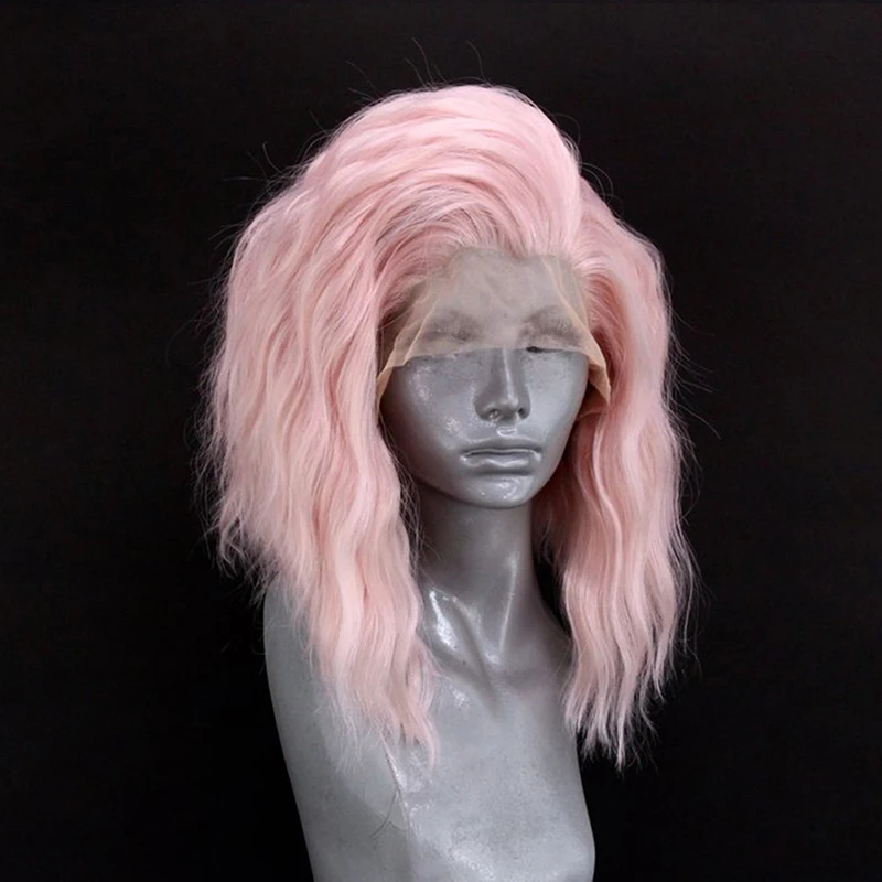 Парики QUINLUX светильник розовые короткие волосы боб натуральные волны