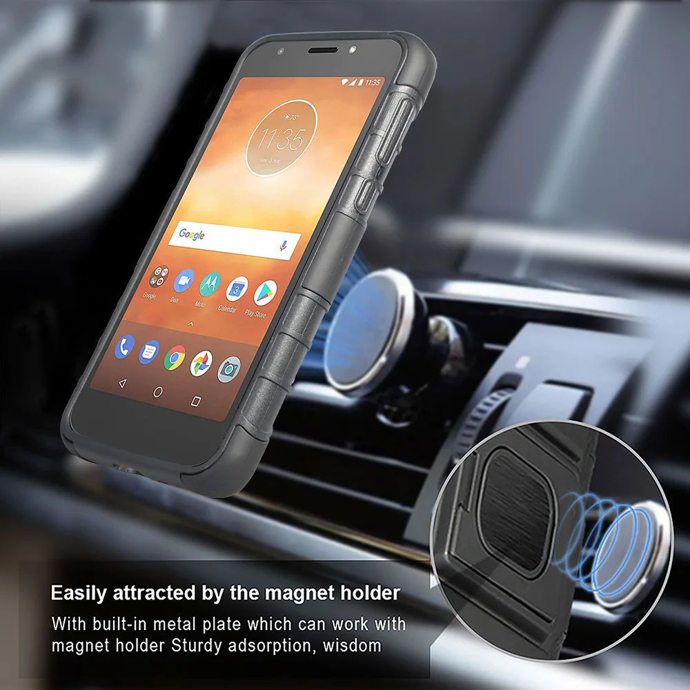

Hot sale mobile phone kickstand hybrid armor case for Moto E5 play go